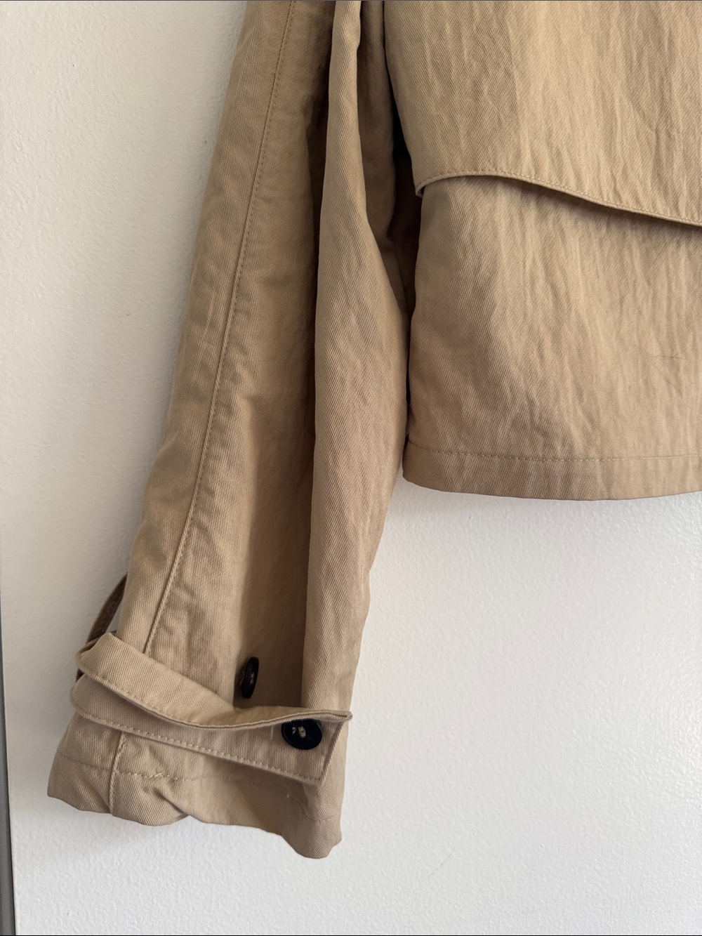 Zara Beige Cropped Double-Breasted Trench Coat - Picture 4 of 6